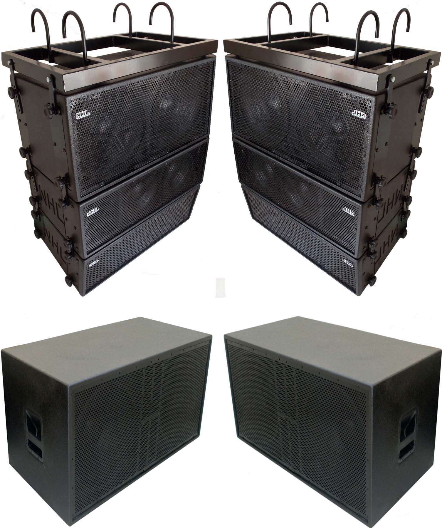 Kit Ativo (Line Array 2x12"/2x8" + Sub 18") 8 Cxs 7200w