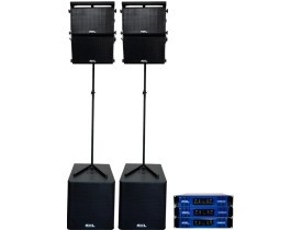 Sistema Passivo ( Line array 10" + Sub 18" ) + Amplificadores Rack
