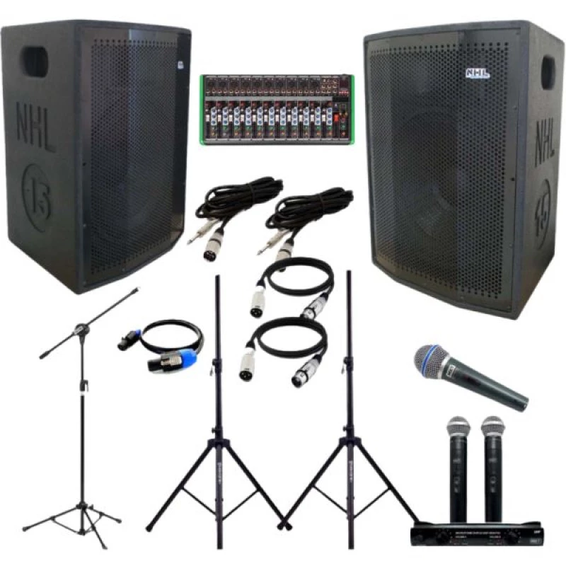 KIT Caixas Ativa + Passiva 1000w 15