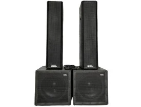 Kit Ativo (Line 16 Fal 2"x8" + Sub 15") 4 Caixas 4000w PRO4005 Estéreo