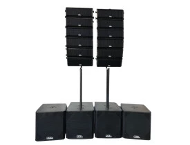Kit Ativo (Line Array + Sub 18") 16 Caixas Gla7000 Estereo