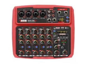 Mesa De Som Mixer NOVIK NVK-I08BT Bluetooth USB Efeitos