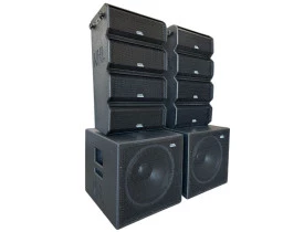 Kit Ativo (Line Aérea Falantes 3" + Sub 15") 4 Caixas P.A. Compacto vla3400w (g3) Estereo 